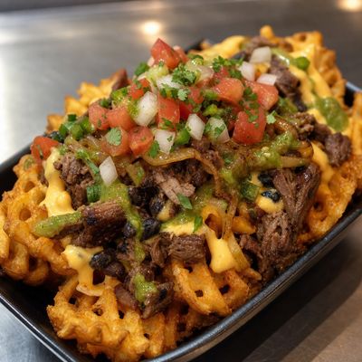 Brisket Loaded Waffle Fries